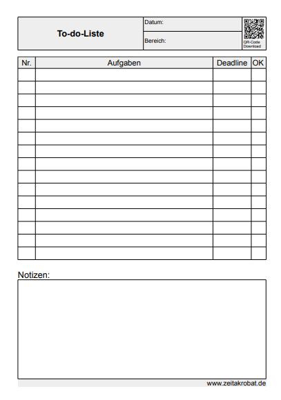 To do Listen Zeitakrobat